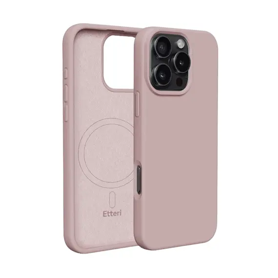 5 - Etteri Apple iPhone 16 Pro Max, Silicone Mag case, Light Pink