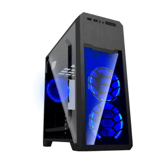 10 - Case ATX GAMEMAX G563, w/o PSU, 0.5mm, 3x120mm FRGB, Front&Side...