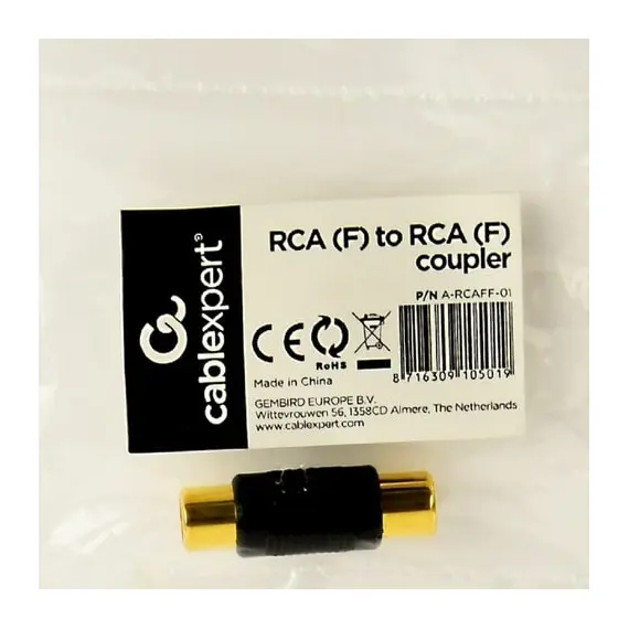 3 - Audio adapter RCA (F) to RCA (F) Singl coupler, Cablexpert A-RCAFF-01