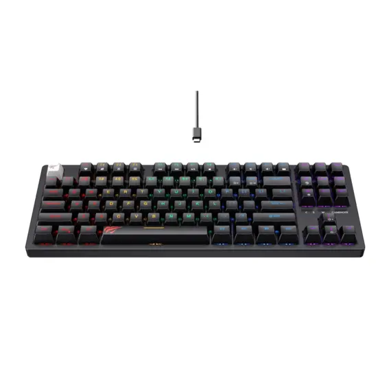 8 - Gaming Keyboard Havit KB892L, Mechanical, Tacticle SW, 87 Keys, Fn...