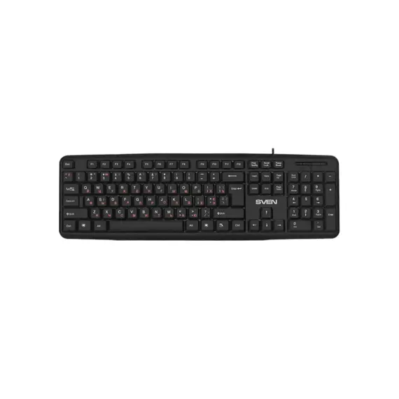 6 - Keyboard SVEN KB-S230, Standard layout, Splash proof, 2m, USB, EN/RU,...