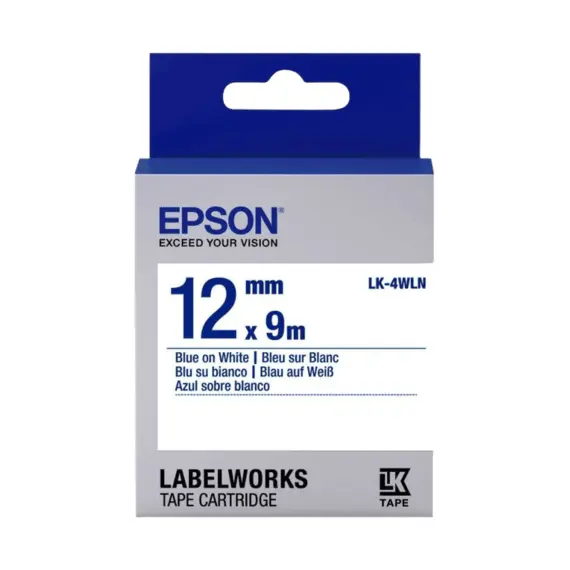 Tape Cartridge EPSON LK4WLN; 12mm/9m Standard, Blue/White, C53S654022 9267