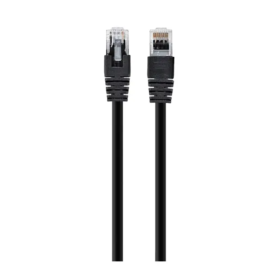 4 - 1 m, Patch Cord Black, PP12-1M/BK, Cat.5E, Cablexpert, molded strain...