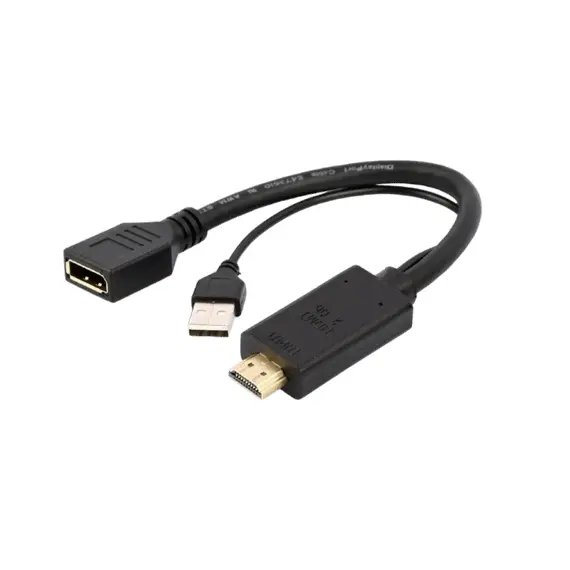 4 - Adapter DP F to HDMI M Active 4K Cablexpert "A-HDMIM-DPF-01" Black...