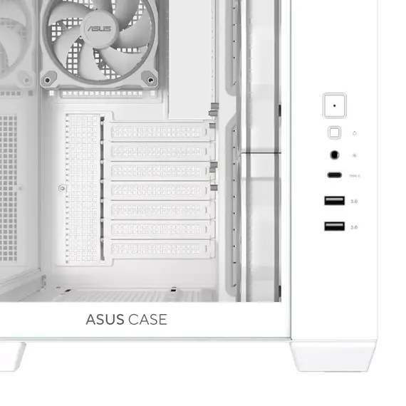10 - Компьютерный корпус ASUS A32 PLUS TG, Midi-Tower, Без блока питания, Бел...