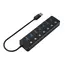 2 - USB 3.0 Hub 7-port with switches, Cable 24 cm, Gembird...