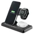 Беспроводная зарядка Cellularline Triple Station 3 in 1, 15Вт, Чёрный 38419